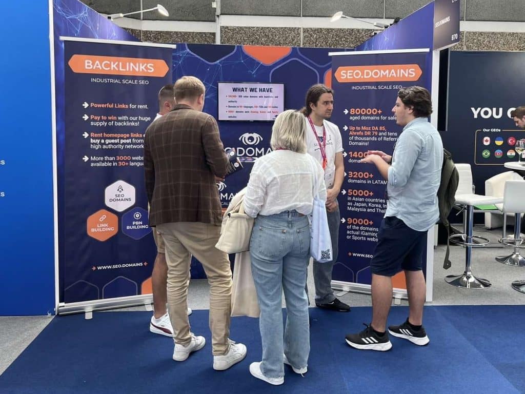SEO Domains booth at iGB L!VE 2023