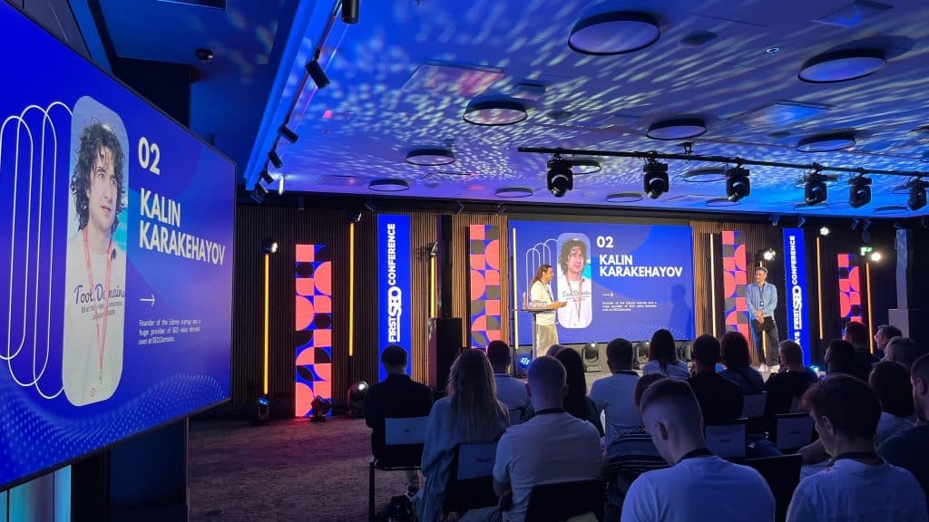 Our founder Kalin Karakehayov presenting at SEO Estonia