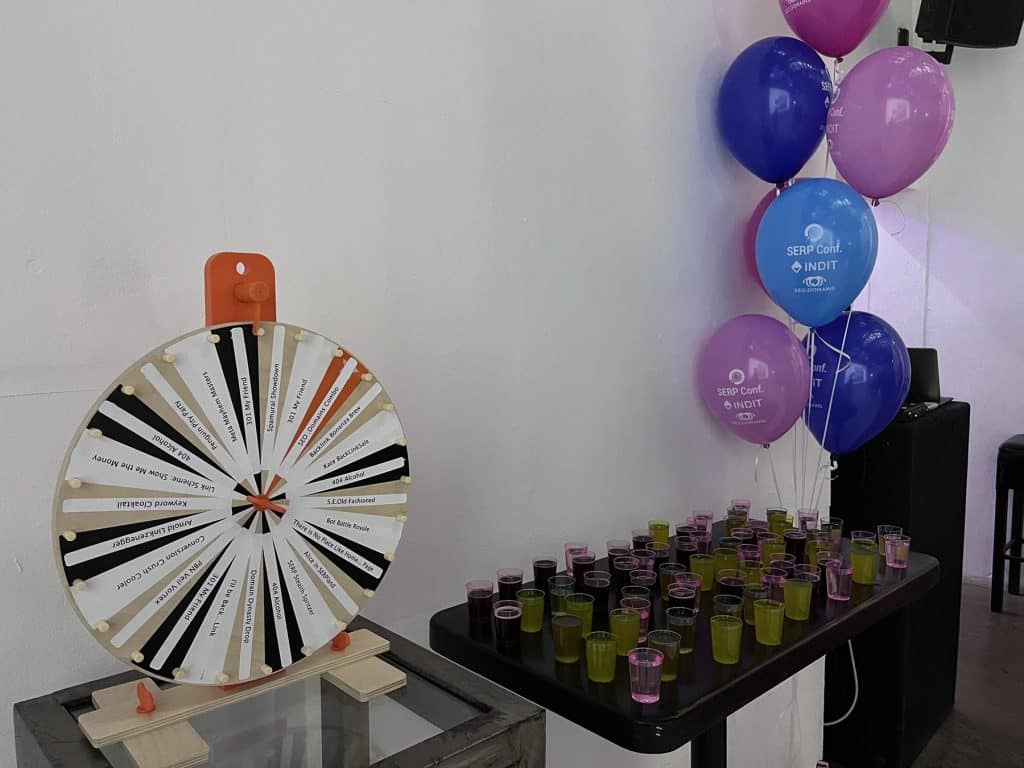 SERP Conf. 2023 afterparty shot roulette
