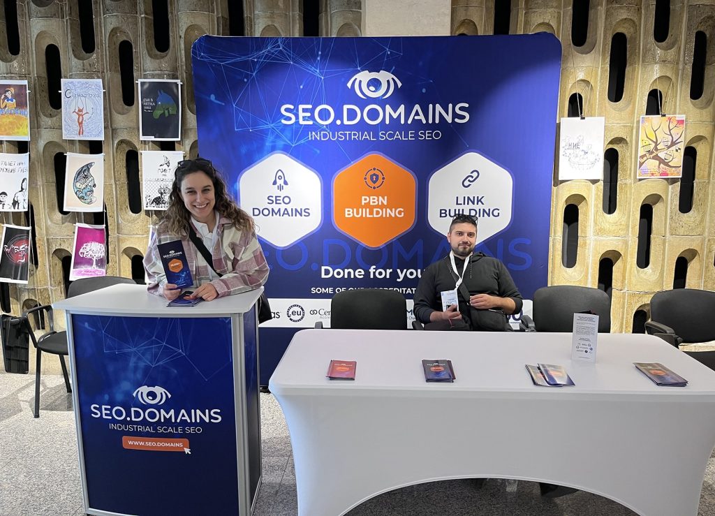 SEO Domains' booth at ZagoraDev 2023