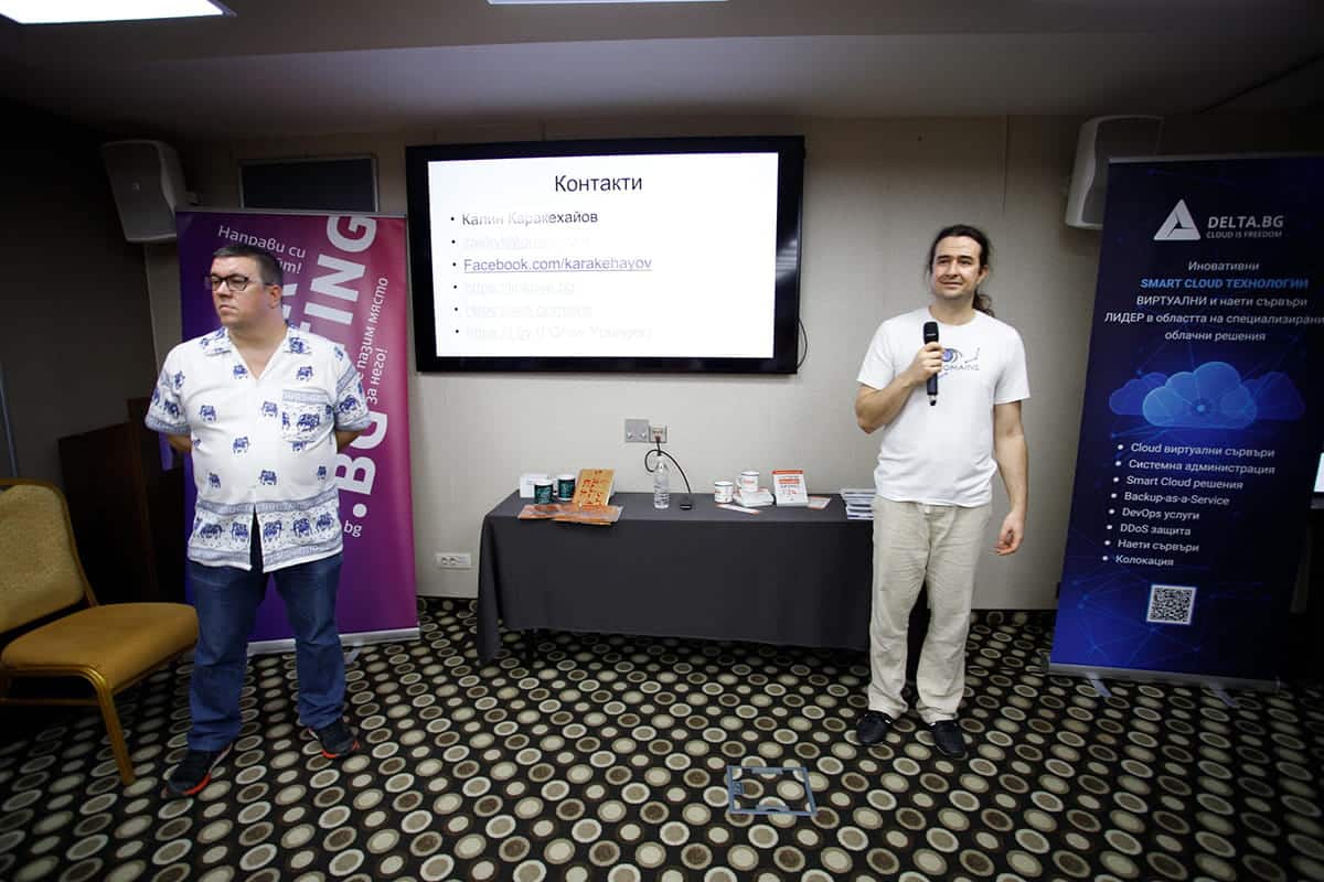 Kalin and Nick, the organizer of WordPress Sofia Meetup March 2024